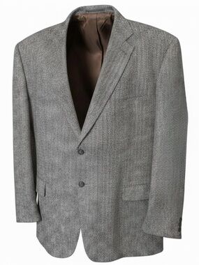 Towncraft Silk Herringbone Blazer Tag Sz 50L Mens Gray Sport Coat Big Tall